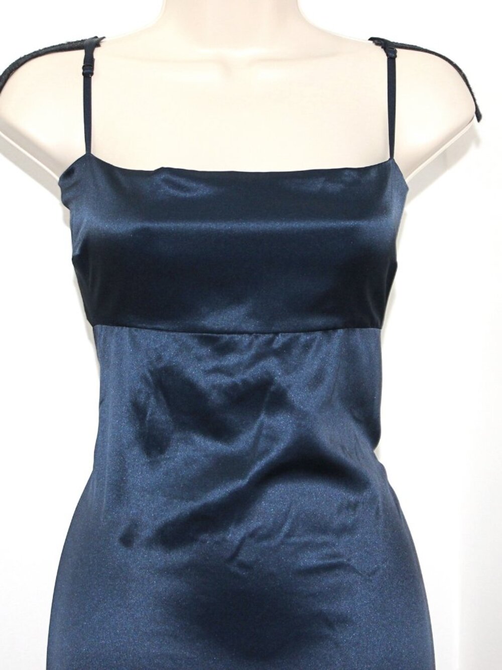 Reformation Jane Open Back Satin Dress with Back Slit in Navy sz 12 $298 - Picture 6 of 13